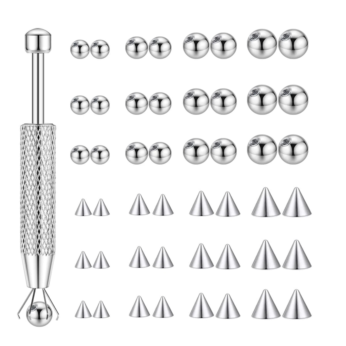 LORACOXS 48PCS Replacement Balls and 3/4/5/6MM, Ball&Spike 3-4-5-6MM