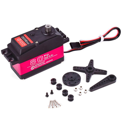 1x High Torque Waterproof 80KG Digital Servo With 18T Servo Arm for 1/5 RC Car