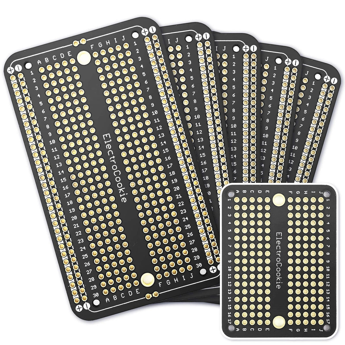 ElectroCookie Prototype PCB Solderable Breadboard for Electronics 2.Black