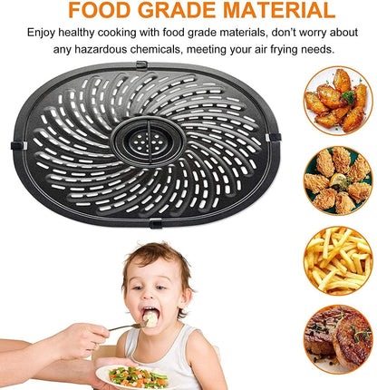Air Fryer Grill Pan For Power XL Gowise 7QT,Nonstick Coating 7QT, Black