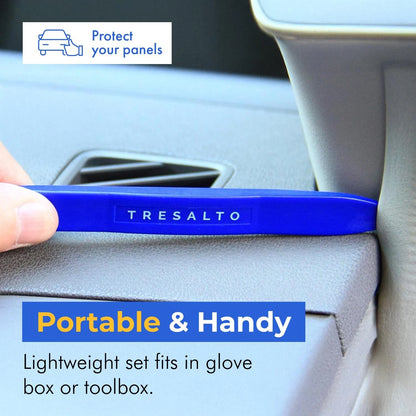 Tresalto Auto Trim Removal Tool Kit - 5 Piece Set for Dash, Door 5 Pack, Blue