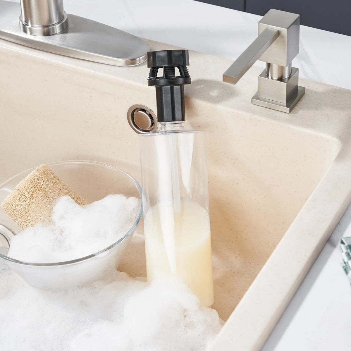 Updated Soap Dispenser Bottle for Kitchen Sink Replacement Transparent