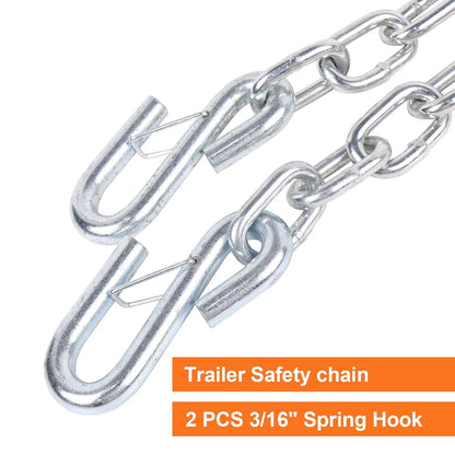 TeukRiGa 3/16" x 48" Grade 30 Steel Boat Trailer Safety Chain x