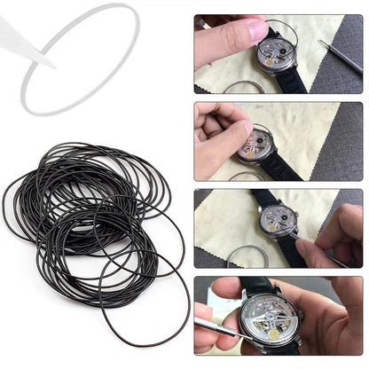 200Pcs Replacement Rubber 0.5mm 0.6mm O-ring watch washer waterproof Washer B