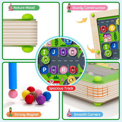 Magnetic Maze 2 in 1 Double Side Color and Number Alphabet One Size, Car