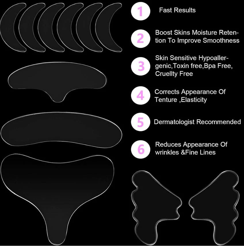 11Pack Silicone Anti-Wrinkle Face/Chest Pad Gift For Woman/All Type Skins