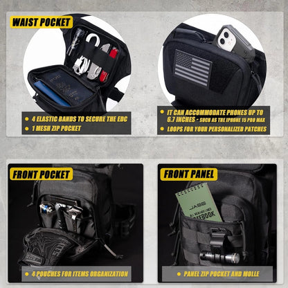 Tactical Drop Leg Bag Utility Pouch Molle Pack for Outdoor Motorcycle Black