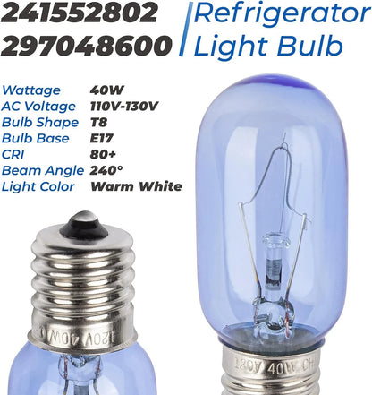 297048600 241552802 Refrigerator Light Bulb Replacement T8 120V 40W...