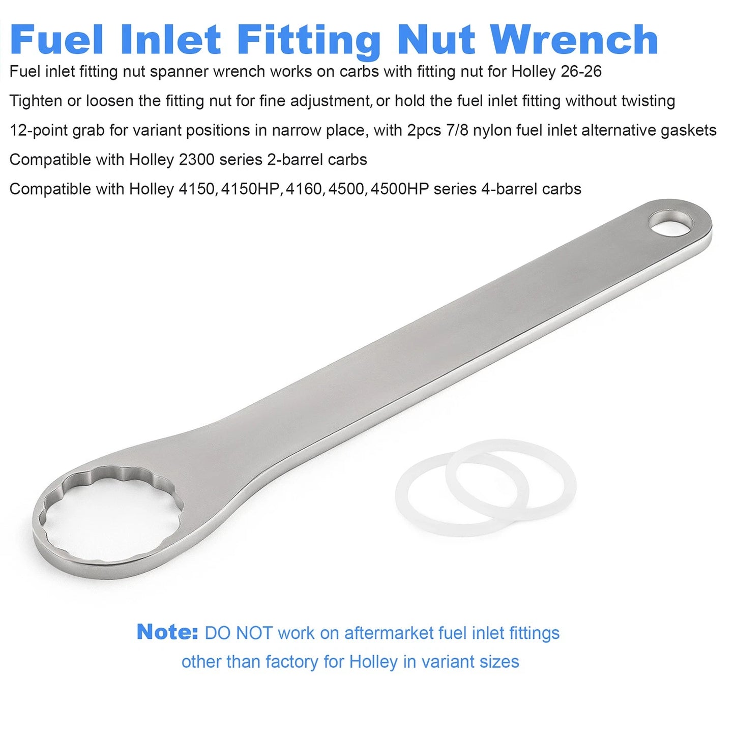 12 Point Fuel Inlet Inverted Flare Nut Spanner Wrench Tool For Holley Carbs 2300
