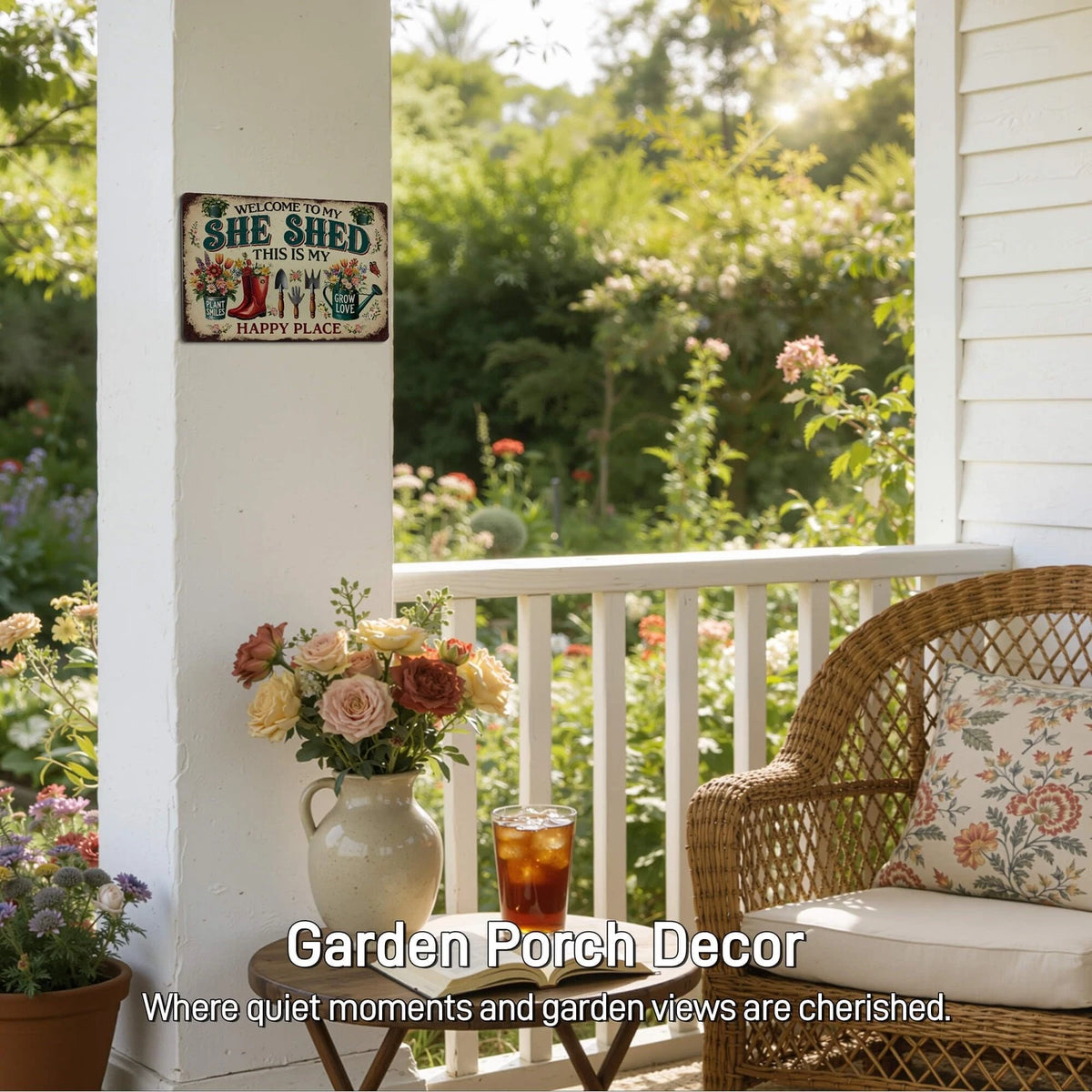 ALREAR Welcome to My She Shed Sign - Funny Garden Signs 12x8 Inch, she shed