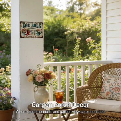 ALREAR Welcome to My She Shed Sign - Funny Garden Signs 12x8 Inch, she shed