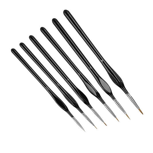 6Pcs Extra Fine EF Tip Details Paint Model Maker Painting Brush Pen Tool Set C