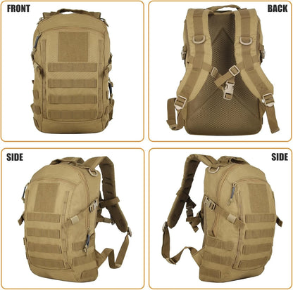 Small Tactical Backpack Military Daypack 12L Molle Bag Rucksack Army Tan