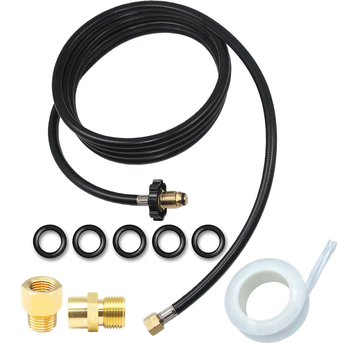 12FT Propane Torch Hose, G3/8"-19 Thread Weed Burner Flame 12 Feet, ‎Black