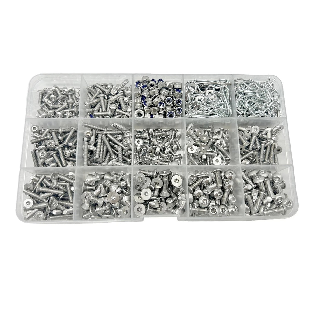 1010PCS Universal RC Screw Kit Screws Assortment Set 304 M3, M4, Silver