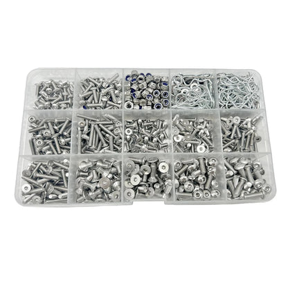 1010PCS Universal RC Screw Kit Screws Assortment Set 304 M3, M4, Silver