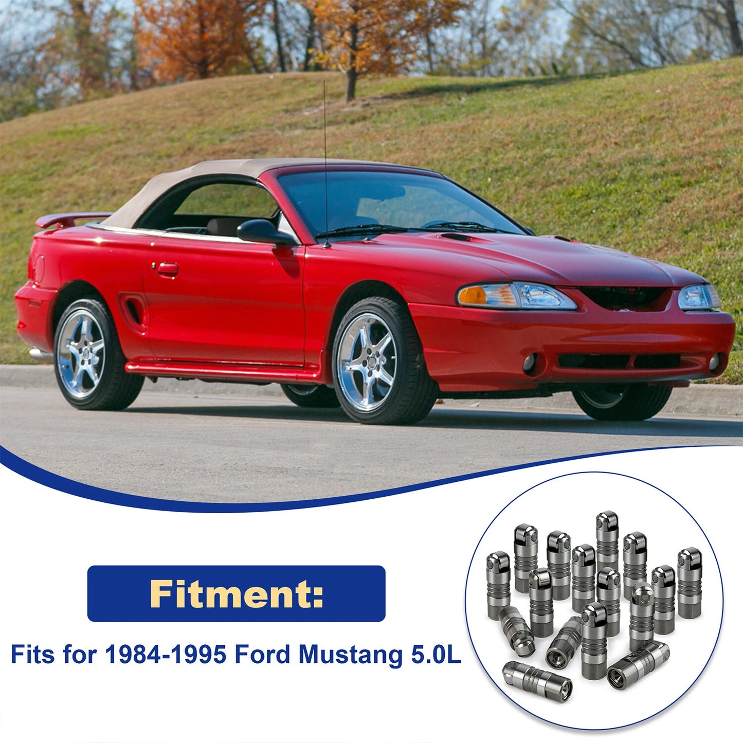 Upgraded M-6500-R302H Hydraulic Roller Lifters for Ford 5.0L Mustang (1984-1995)