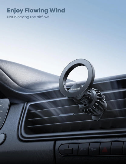 Lamicall for MagSafe Car Mount - [20 Super Magnets] Magnetic Phone Black