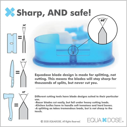 EQUADOSE Pill Cutter, Professional Medical 1 Count (Pack of 1), Blue