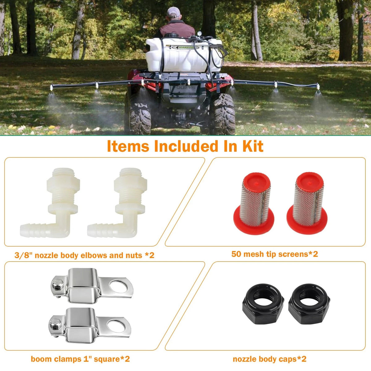 Sthovd Spray Boom Repair Kit Include 3/8" Polypropylene 0.375 inches, White