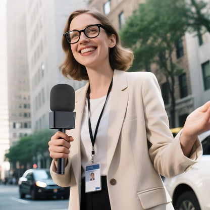 Handheld Adaptor for Interview Mic, Mic Handle Compatible with DJI, Black