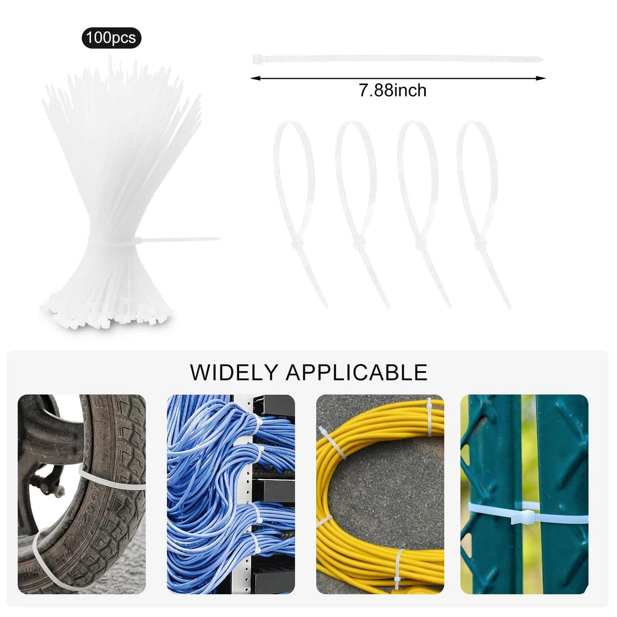 AOOTOOSPORT 137PCS Cable Management Kit 4 Sleeve Split 5 inches, White