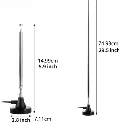 3dBi DAB FM Radio Antenna Digital Telescopic Indoor Antenna with Magnetic Base