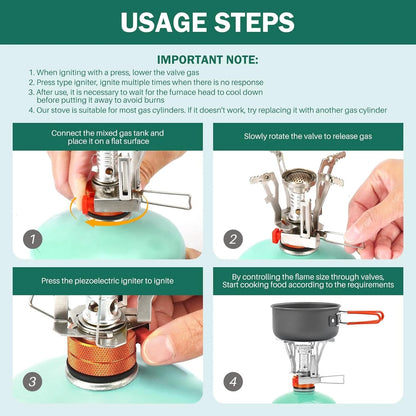 Portable Camping Stove Backpacking Stove, Lightweight Mini Gas for...