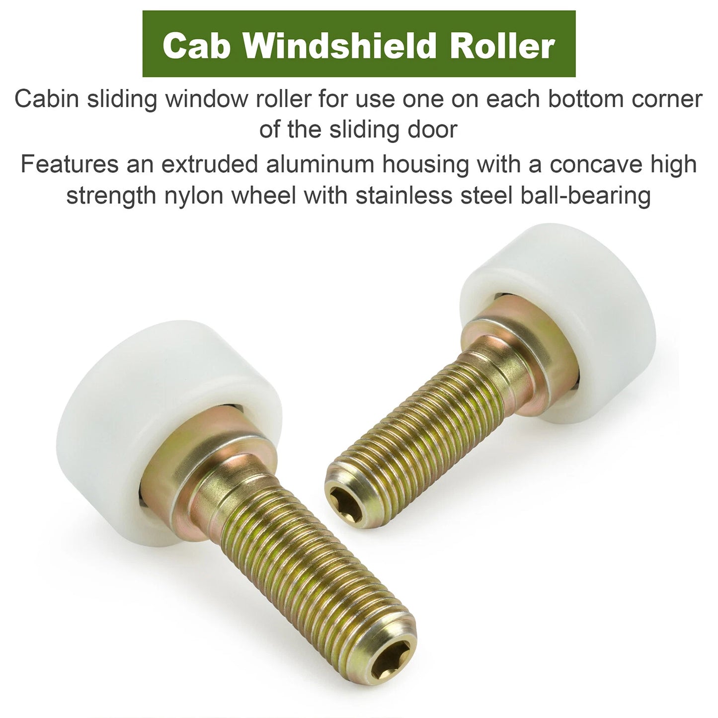 Set of 2 Cab Door Window Roller For John Deere Ski Steer Loader AT319018
