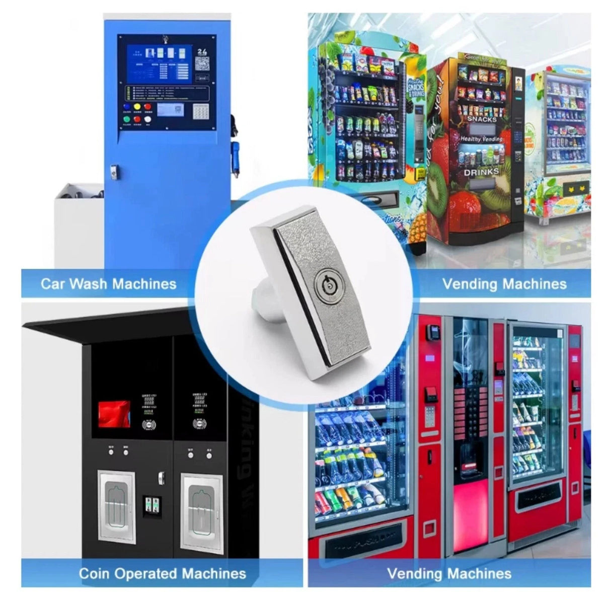 T Lock Zinc Alloy for Water Vending Machine Pin Tumbler with 3 Keys Security