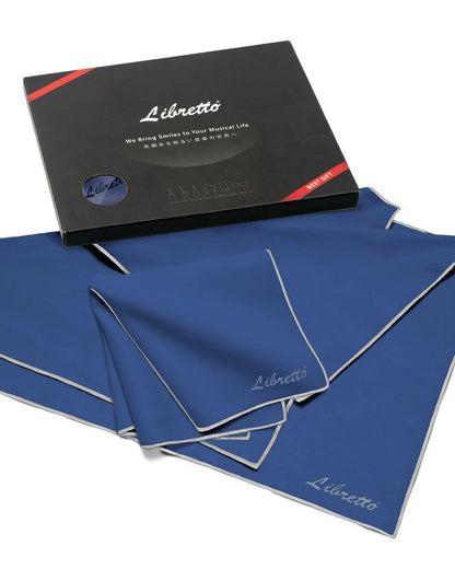Libretto Microfiber Polish Cloth, 3 Useful Sizes in 1 Pack, Violin and blue