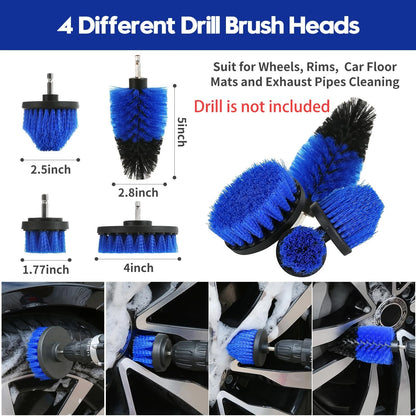 Qydipclin 45Pcs Car Detailing Kit, Brush Set, 45pcs, Blue