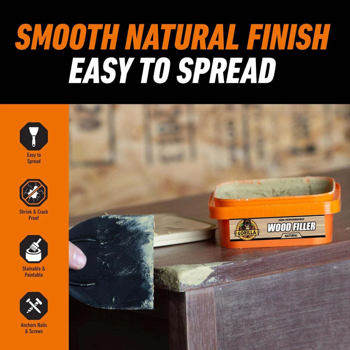 Gorilla All Purpose Wood Filler Repair Kit with Putty 1 - Pack,