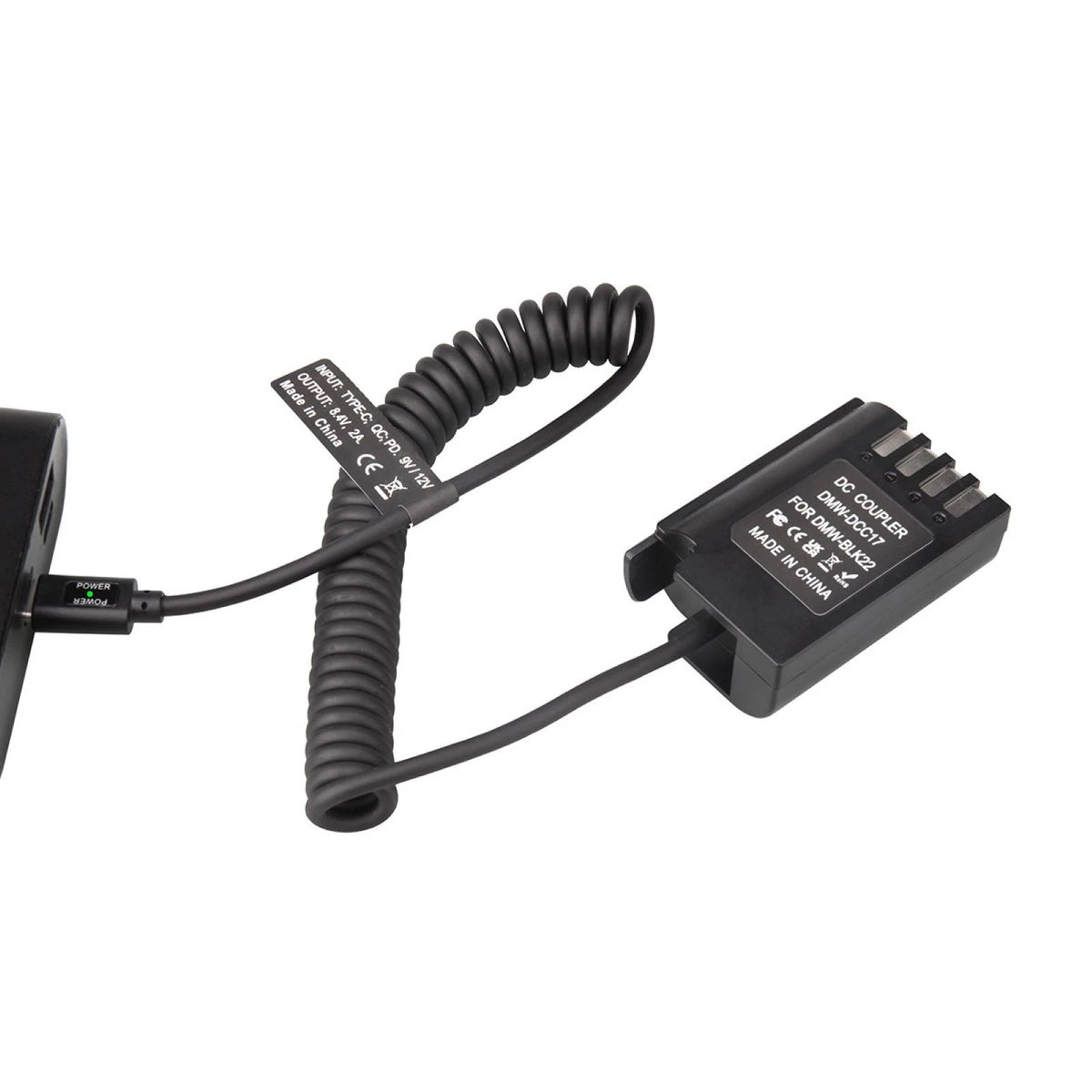 USB-C to DMW-BLK22/DCC17 Dummy Battery Power Cable For Panasonic GH3 Camera