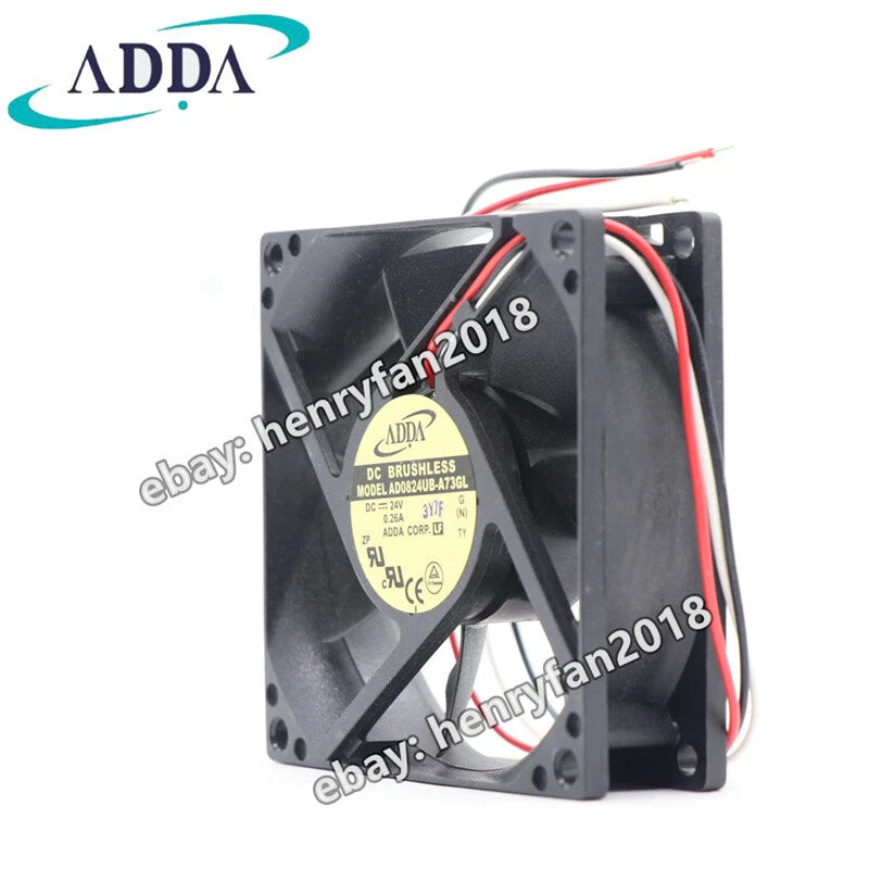 ADDA AD0824UB-A73GL Case Fan DC 24V 0.26A 80*80*25mm 3-wire Axial Cooling Fan