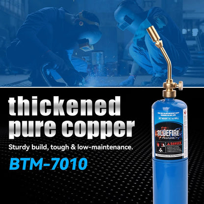BLUEFIRE Solid Brass Jumbo Pencil Flame Gas Welding Torch Head Nozzle Gold