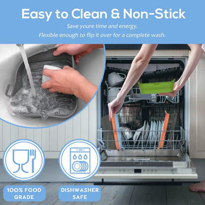 Loveuing Silicone Air Fryer Liners Square - Reusable 8.5"L x 2.2"W, Gray