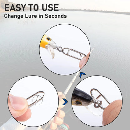 Alwonder 50PCS Fishing Power Speed Clips, High Strength S-50LB-0.7IN