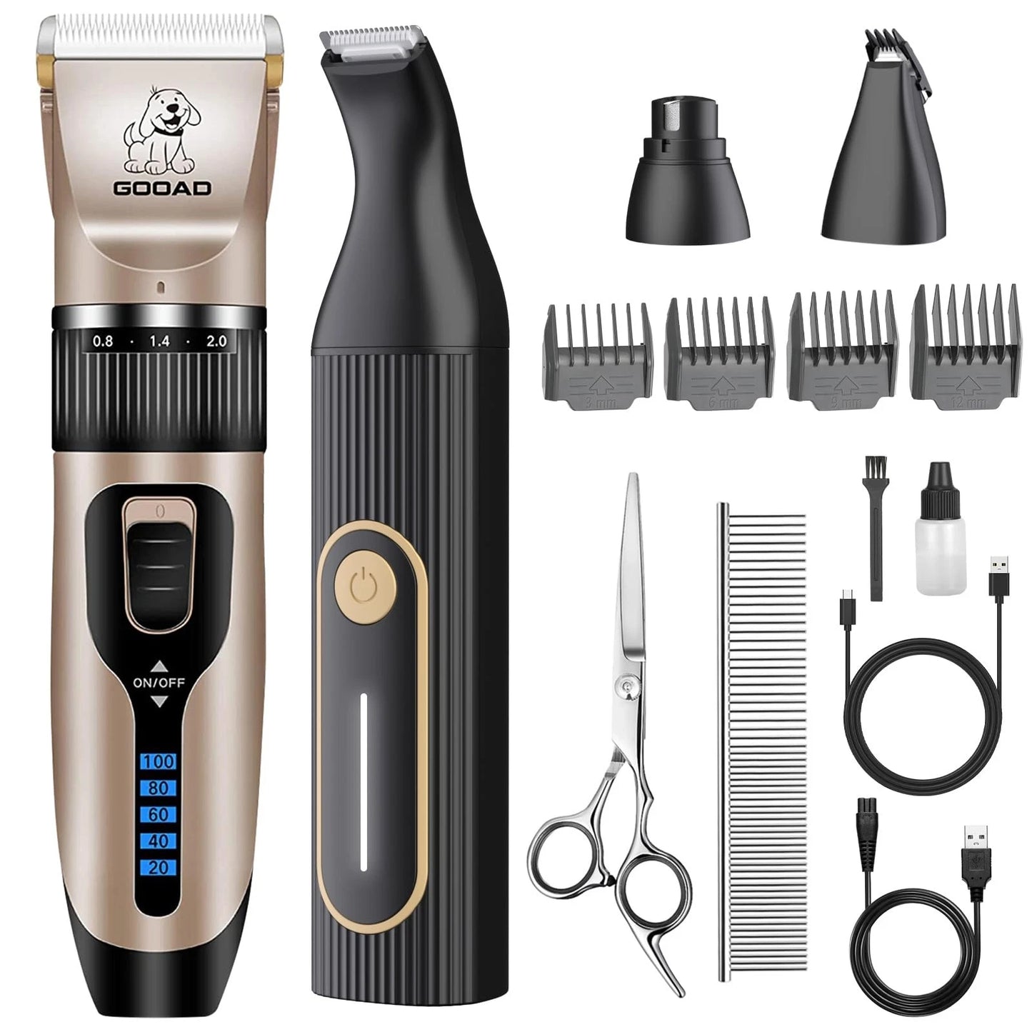 Gooad Dog Clippers for Grooming Heavy Thick Hair&Coats,Low Gold & Black