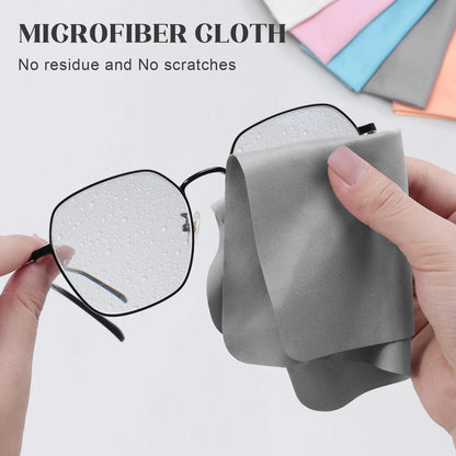30 Pack Microfiber Glasses Cleaning Cloths with 2 Lens Cleaner Gray,white