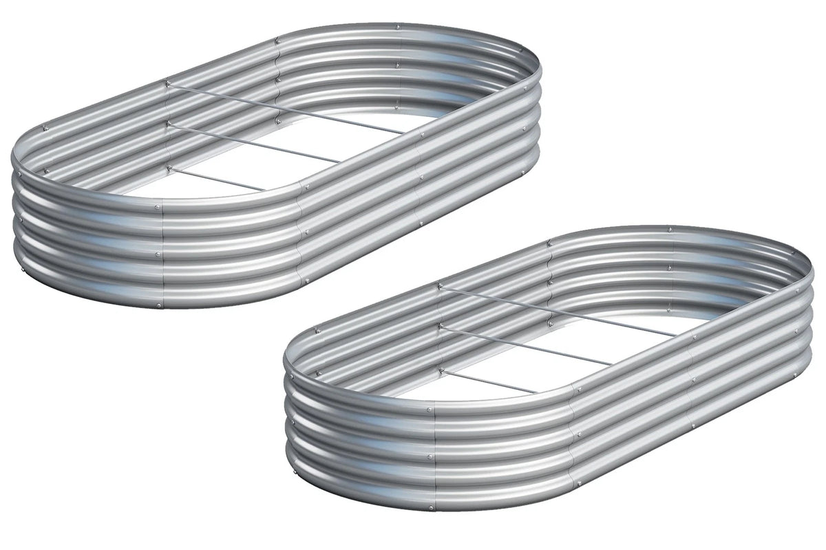 Easllre 2PCS 6x3x1ft Galvanized Metal Raised Garden Bed 6x3x1(2PCS), Silver
