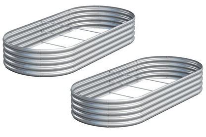 Easllre 2PCS 6x3x1ft Galvanized Metal Raised Garden Bed 6x3x1(2PCS), Silver