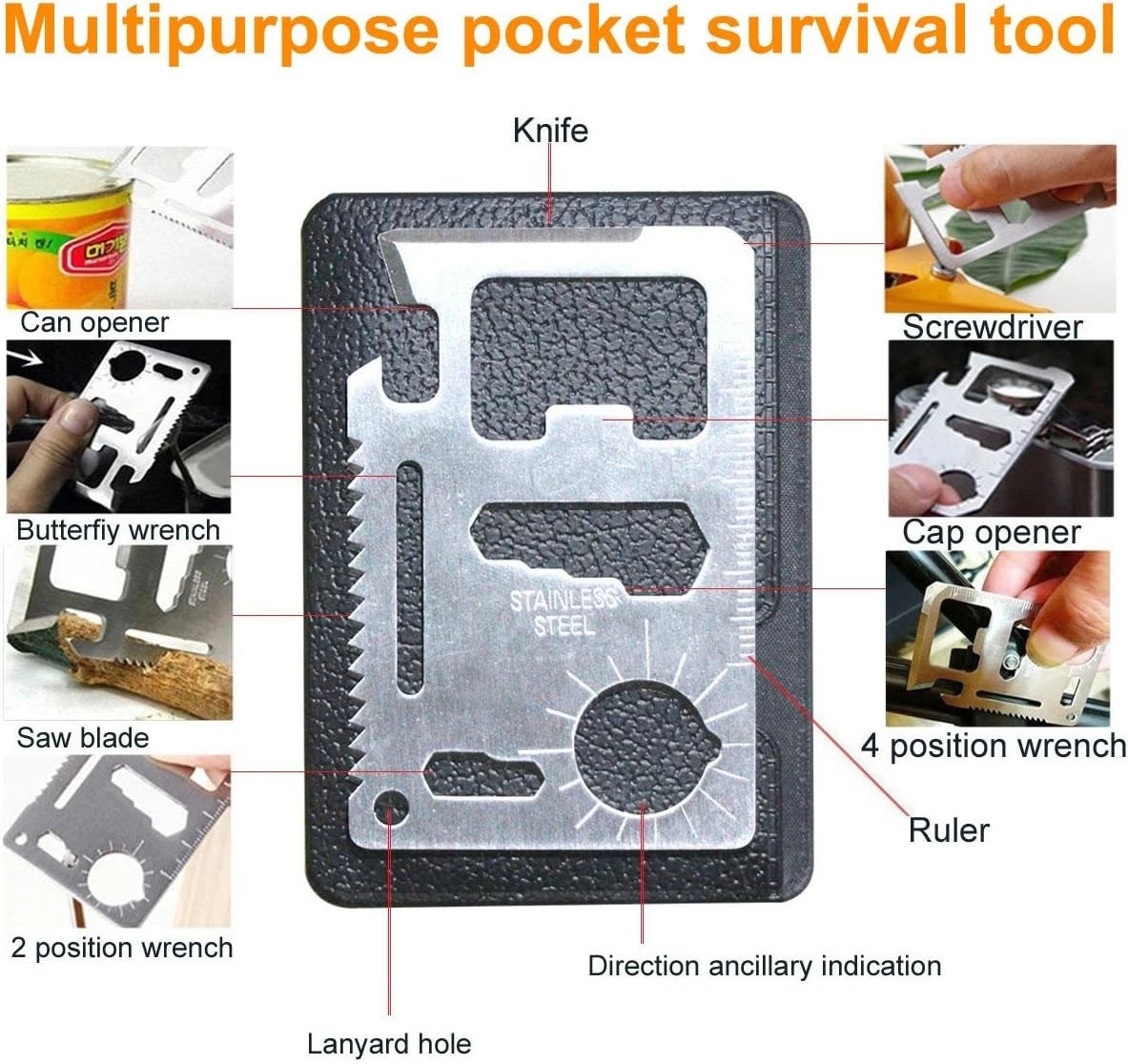 EMDMAK Survival Kit Outdoor Emergency Gear for Camping Hiking Black
