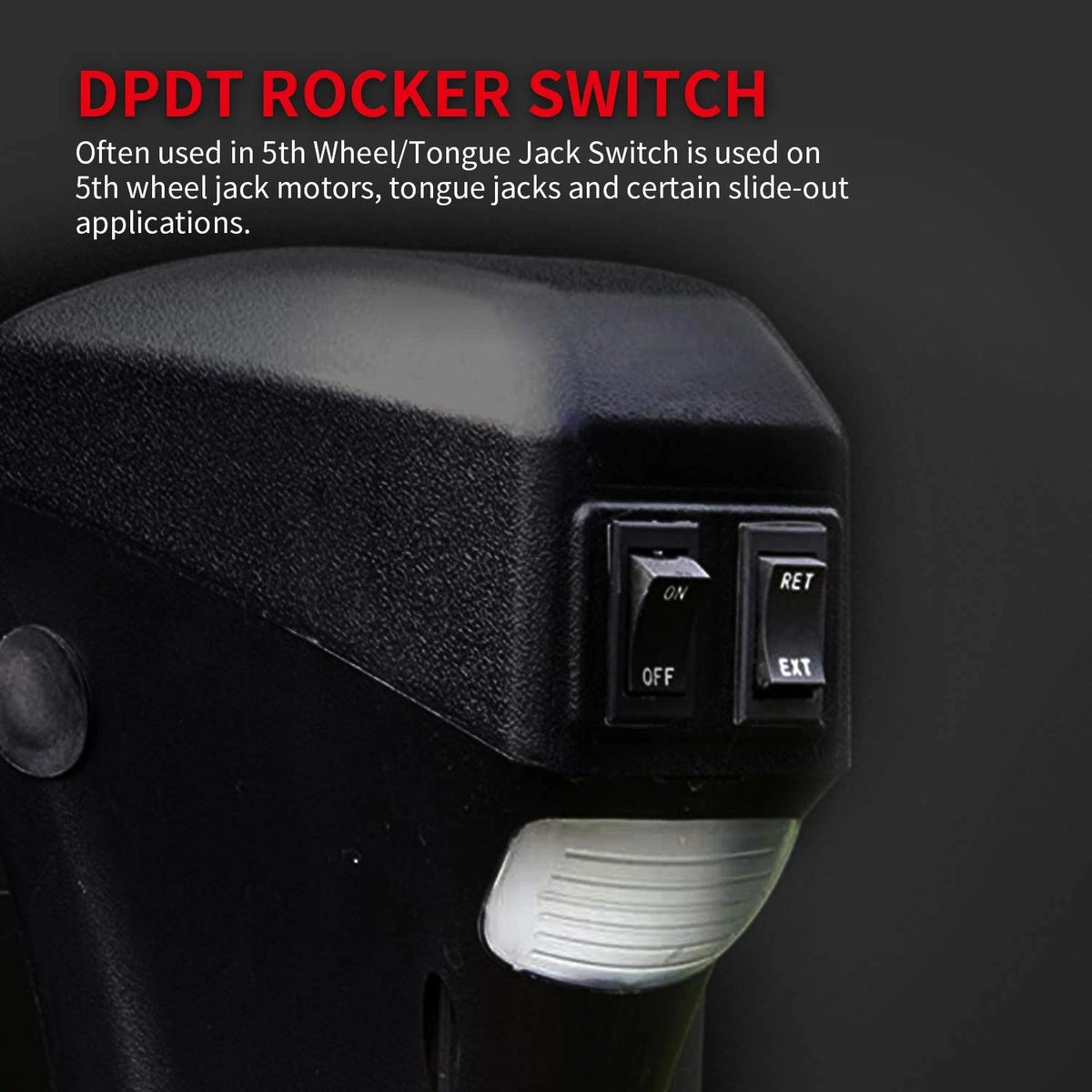 DaierTek Momentary RV Jack Switch 30 Amp 12V DC Reverse Polarity RET-EXT