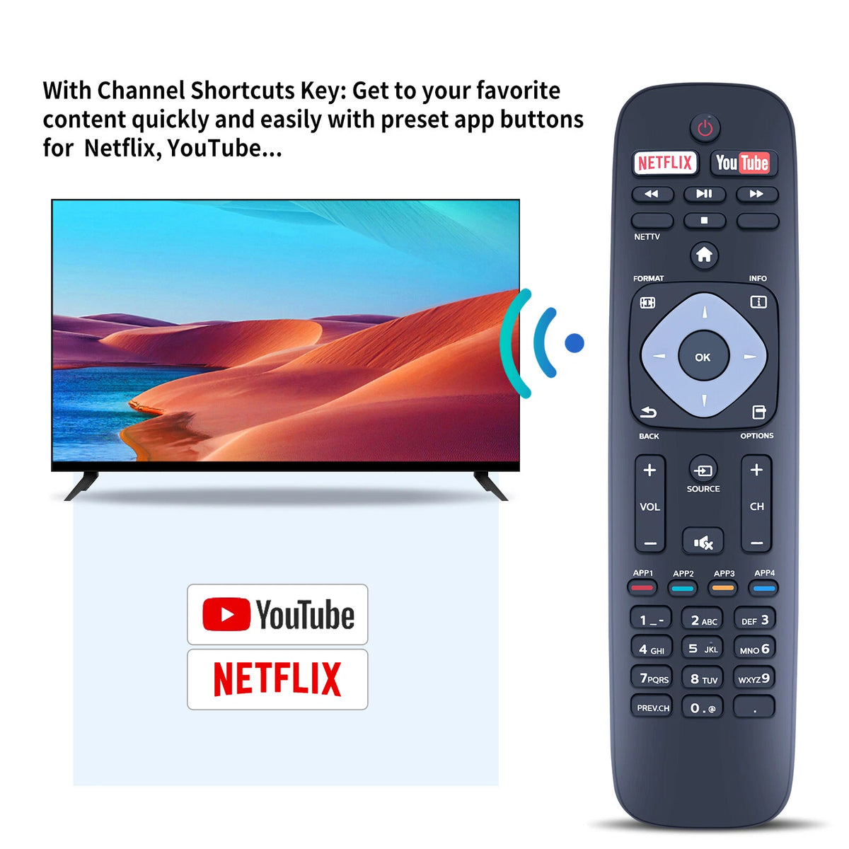 Remote Control For Philips 5000 Series Smart Ultra HDTV 55PFL5901/F8
