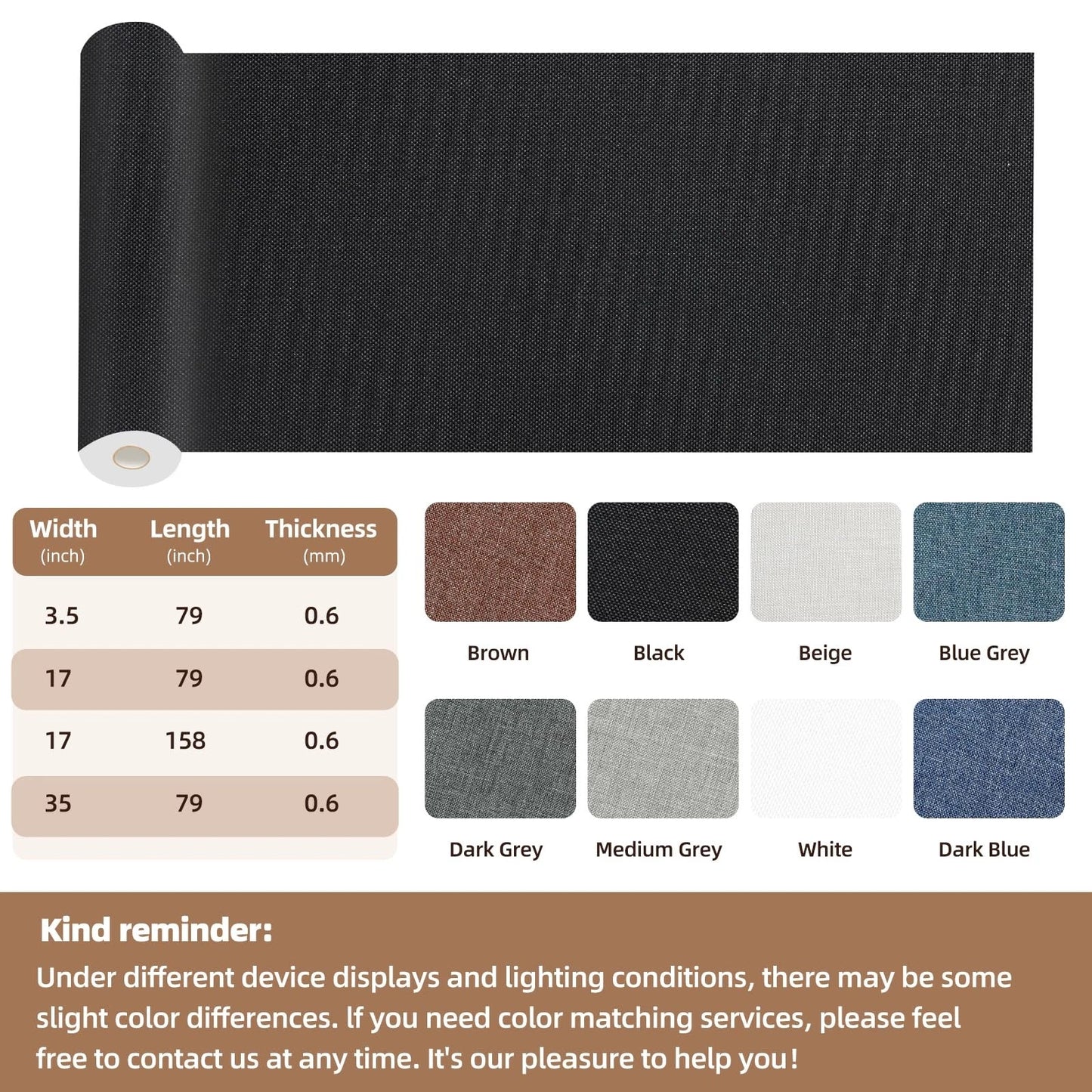 Shagoom Fabric Repair Patch, 17X79 Inch Large Inch, Linen Grey