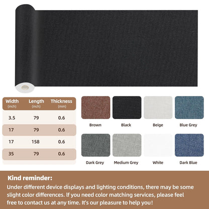 Shagoom Fabric Repair Patch, 17X79 Inch Large Inch, Linen Grey