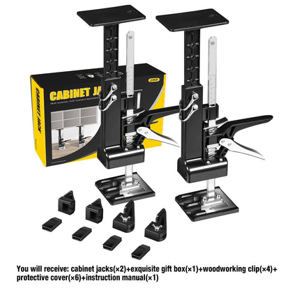 YELLOW JACKET Cabinet Jacks 2 Pack for Installing Cabinets, Labor black