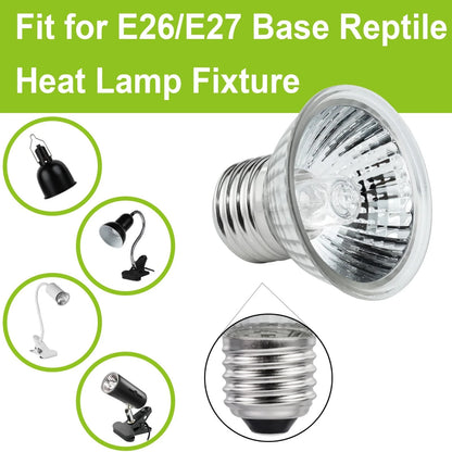 YEGRUEB UVB UVA Reptile Light Bulb 50W for Reptiles and Warm White