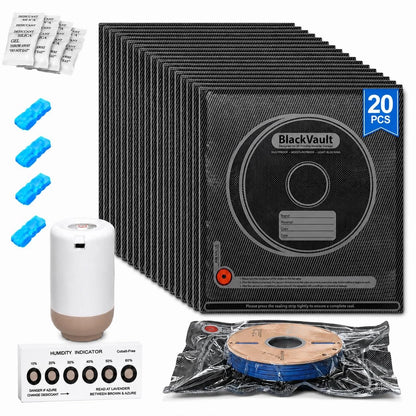 Faluricent Cordless Rechargeable 3D Printer Filament Vacuum Storage Kit Black